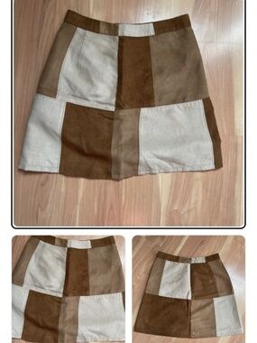 Hollister brown suede mini skirt size 0 new with tags